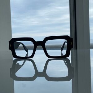 Black Square Fashion Glasses (No Prescription)